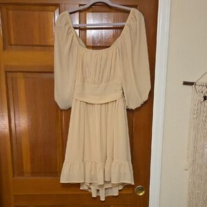 Chic Beige Women's Mini Dress